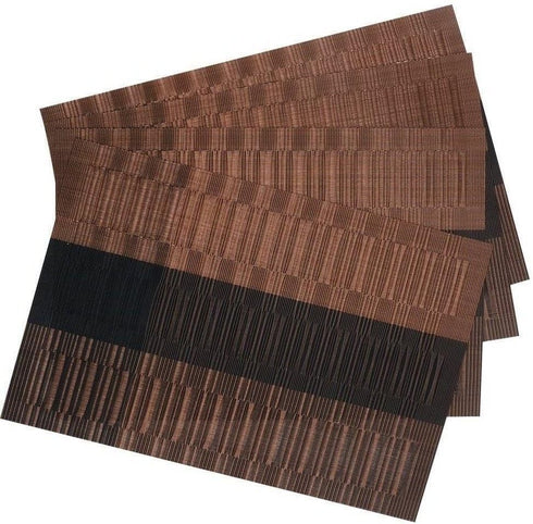 SHACOS Placemats Set of 4 Woven Vinyl Table Mats Place Mats for Dining Table Heat Resistant Wipe Clean (4, Ombre Coffee Black)...