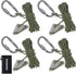 Hikeman 4 Pack Camping Rope with Locking Carabiner Clip,4mm Reflective Guy Lines with Triangular Guyline Adjuster Tensioner,Nylon Cord for Tent Ta...