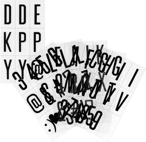 kwmobile Cinema Light Box Letters A4 Size - 105 Pieces Black Replacement Letters for Sign Letters Numbers and Symbols...