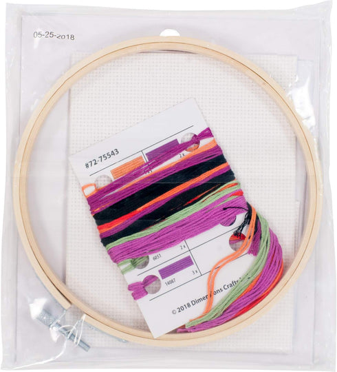 Dimensions 72-75543 Arts and Crafts Mr. and Mrs. Counted Cross Stitch Kit for Beginners, 14 Count White Aida, 6''D...