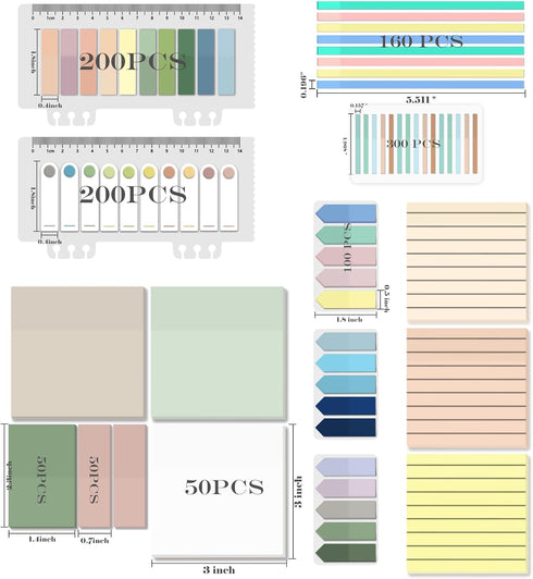 BAYTORY 1610 Sheets Transparent Sticky Notes with Highlighter Tape, Clear Waterproof 3 x 3 inch See Through Memo Pad, Self-Adhesive Translucent Wr...