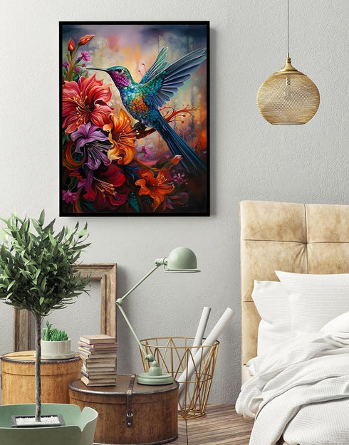 igoodom 5D Hummingbird Diamond Painting Kits for Adults and Beginners, DIY Diamond Art Kits Round Full Drill Gem Painting Art and Crafts for Wall ...