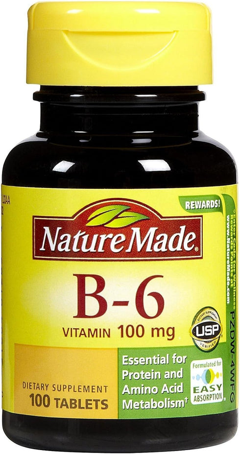 Nature Made Vitamin B6 100 mg Tabs, 100 ct...