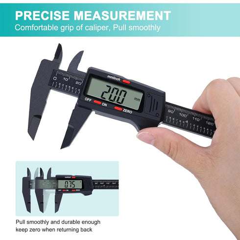 Kynup Digital Caliper, Caliper Measuring Tool with LCD Screen, Electronic Micrometer Caliper with Auto-Off Feature, Inch and Millimeter Conversion...
