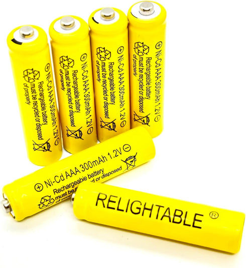 300mAh AAA NiCd 1.2v Rechargeable Batteries Garden Solar Ni-Cd Light LED M (6)...