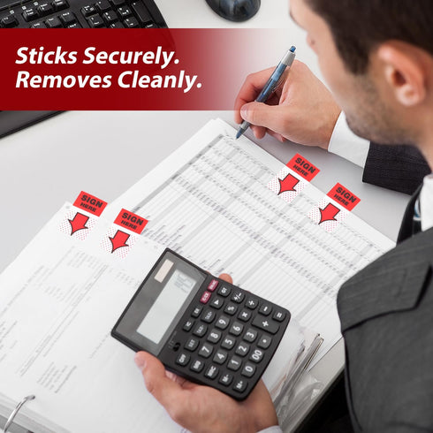 1500pcs/30 Packs Sign Here Tabs, Sign Here Stickers with Arrow Symbols, Sign Here Sticky Notes Arrow Tabs Sign Here Flags for Reminder Office Scho...