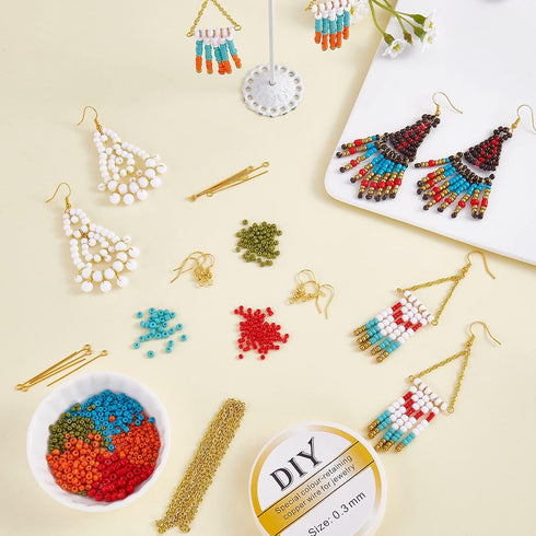 WEWAYSMILE 1Box/303pcs Women Tassel Earring Making Kit, Dangle Earrings Making Kit, DIY Drop Earring Making Kit, Jewelry Findings Beading Supplies...