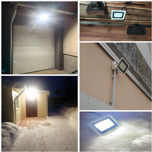 20W IP68 Waterproof Outdoor Ultra-Thin LED Flood Lighting with Plug in Cord for Garden Wall Washer Lamp...
