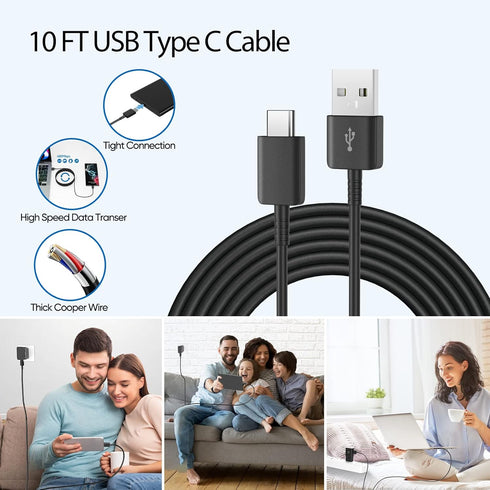 Type C Charger Fast Charging 10FT, USB C Android Phone Charger Cable for Samsung Galaxy S22/S22+/S22 Ultra /S21/S21+/S20/S20+/S10/S10+/S10e/S9/S9+...