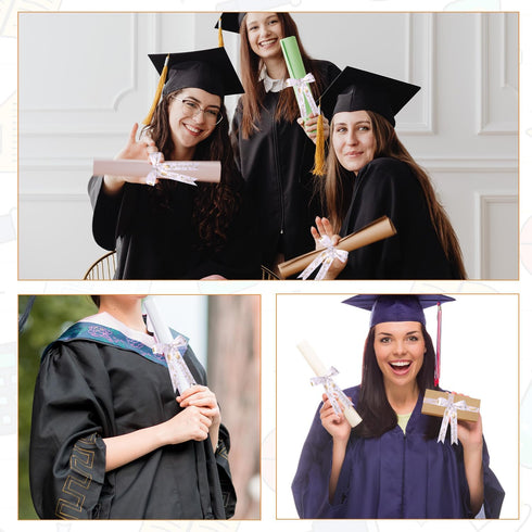 2 Rolls Graduation Ribbon, 0.98in x 5 Yards Congrats Grad Ribbon Class of 2024 Hot Stamping Decorative Graduation Ribbon for Gift Wrapping Leis Ce...