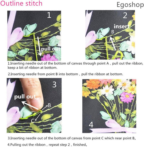 Ribbon Embroidery Kit Little Flower DIY Wall Decor with English Instruction...