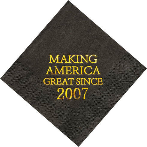 Crisky 18th Birthday Disposable Napkins Black and Gold Dessert Beverage Cocktail Cake Napkins 18th Birthday Decoration Party Supplies for Man, Mak...