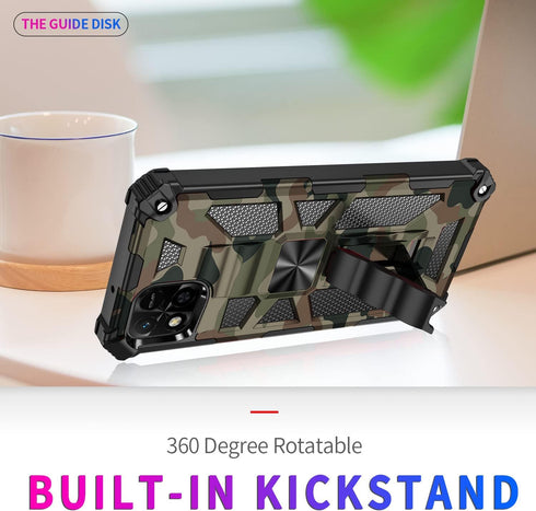 Ysnzaq Outdoor Camouflage Case for Xiaomi Redmi 10A / Redmi 9C, Military Grade Heavy Duty Shockproof Protection with Sturdy Built-in Bracket Phone...