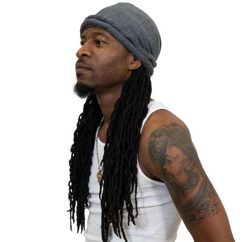 Veeta Superior Halo Turban Silk Satin Lined Head Wrap, Pre-Tied Turban for Men & Women, Turban Durag Wave Cap (Grey)...