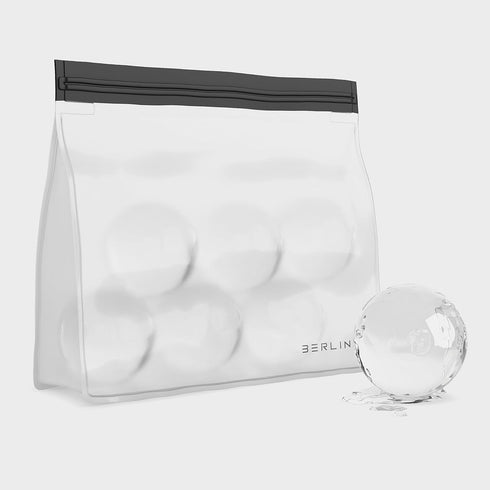 BERLINZO Reusable Ice Storage Bag - Freezer Safe Leakproof Silicone and Plastic Free Lunch Bag for Ice and Food Storage - BPA Free - One Ice Stora...