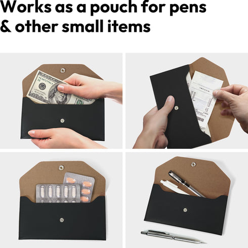 Carrotez Money Envelopes for Cash (PU Leather) Cash Envelopes for Travel and Budgeting, Reusable Cash Envelope Wallet, 1 ea, No Letter Engraving -...