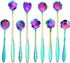 Flower Spoon Coffee Teaspoon Set, PBIEHSR Stainless Steel Tea Spoon Two Different Lengths Dessert Spoon for Stirring Drink Mixing Milkshake Jam, S...