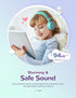 iClever Kids Bluetooth Headphones, BTH02 Kids Headphones with MIC, 22H Playtime, Bluetooth 5.0 & Stereo Sound, Foldable, Adjustable Headband, Chil...