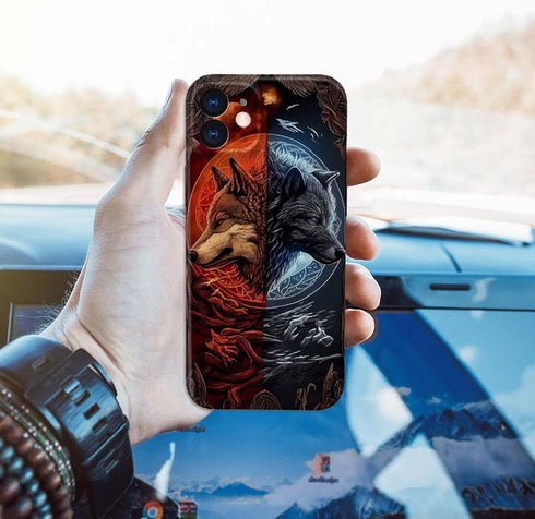 Case Compatible with iPhone 11 Case,Ancient Wolf Legend 3D Design Phone Case,Stylish Durable Shockproof Raised Bumper Corners Case for 11 6.1 inch...