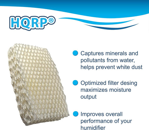 HQRP 2-Pack Humidifier Wick Filter Compatible with Relion WF813 fits Relion RCM832 RCM-832 RCM-832N, Equate EQ-2119-UL EQWF813 Humidifiers