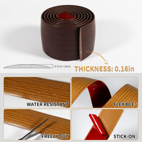 Floor Transition Strip, 3.3 Ft Self Adhesive Vinyl Flooring Transition Strips Wood to Tile Floor Divider Strip for Joining Floor Gaps Tiles Carpet...