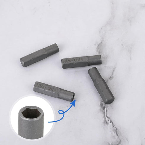 4 pack Screw Driver Bit Adapter, 6.35mm 1/4" Insert Bit adapter 4mm Screwdriver Micro Bit Holder Magnetic Hex Socket Shank Screwdriver Bit Adapter...