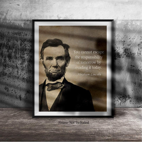 Abraham Lincoln Historic Quote - Wall Art Decor - Unframed 16x20 Inch Poster - Great Inspirational Gift - Motivational Print - American Patriotic ...