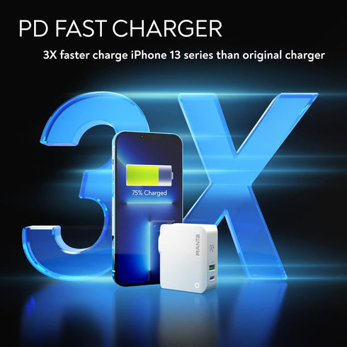 USB C Charger, MANTO 30W 2 Port PD Fast Charger with 20W USB-C Power Adapter, Foldable International Travel Adapter with UK US EU Australia Plug f...