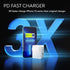 USB C Charger, MANTO 30W 2 Port PD Fast Charger with 20W USB-C Power Adapter, Foldable International Travel Adapter with UK US EU Australia Plug f...