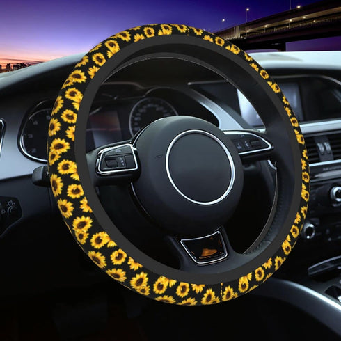 Sunflower Steering Wheel Cover 15 Inch Universal Neoprene Steering Wheel Covers for Women Men Car Steering Wheel Wrap Car Interior Protection Acce...