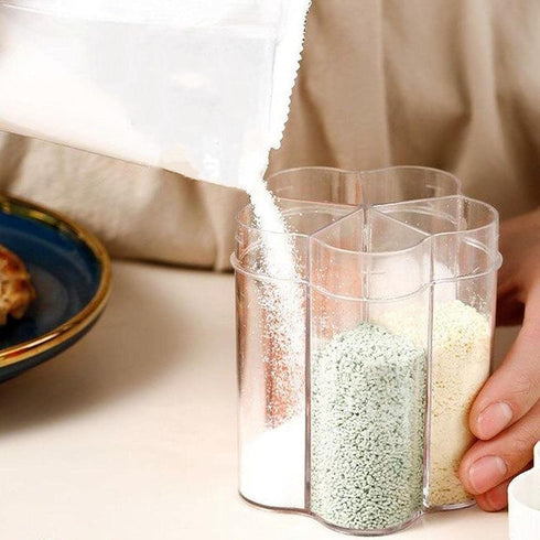 2 Pcs 5 in 1 Spice Containers, Multi-Spice Dispenser, Portable Travel Seasoning Condiment Containers, Salt Pepper Spice Shaker with Lid and Labels...
