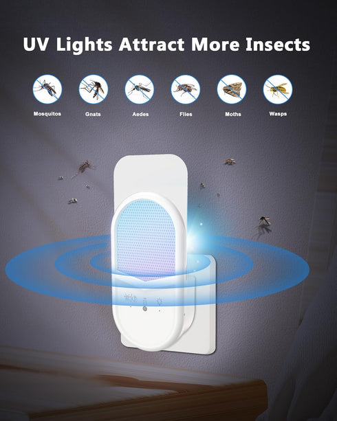 Flying Insect Trap, Remote & Touch Control Fly Trapper, Plug-in Mosquito Killer Indoor Color Changing Night Light, Gnat Moth Catcher 6-Color RGB L...