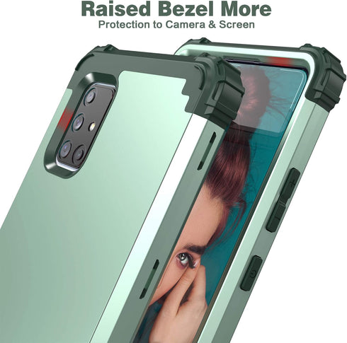IDweel for Galaxy A71 5G Case with Tempered Glass Screen Protector, Hybrid 3 in 1 Shockproof Slim Heavy Duty Protection Hard PC Cover Soft Silicon...