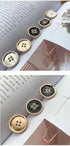 12PCS Four-Eye Metal Button Suit Buttons Crafts Button Decorative Buttons for Sewing DIY (10mm, Black Gold)...