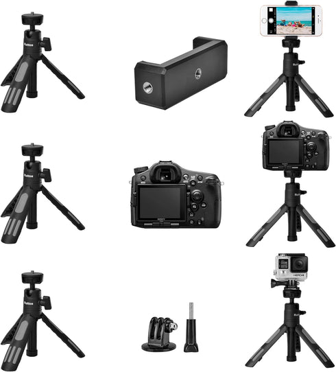 Phone Tripod Stand, Ruittos Vlogging Tripod, Selfie Stick Tripod, Go pro Extendable Tripod for iPhone, Webcam, Desktop, Sony, Go Pro, Travel 11.5i...