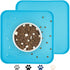 Ptlom 2 Pack Dog Food Mat Non-Slip Dog Bowl Mats for Food and Water, High-Lips Pet Placemat Waterproof Dog Feeding Mat Prevent Messy Spills, Silic...