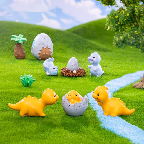 18 PCS Mini Resin Dinosaur Figures Set,Miniature Fairy Garden Accessories, Including Fairy Garden Animals, Mini Garden Houses and DIY Fairy Garden...