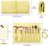 Makeup Brush Bag, Travel Makeup Brush Pouch, Roll Up Portable Cosmetic Organizer, PU Leather Make up Brush Case, Brushes Not Included...