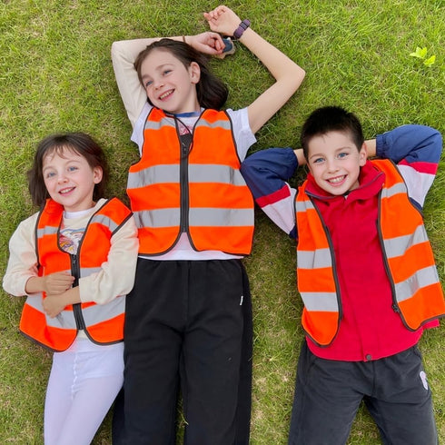 High Visibility Kids Safety Vest,Toddler Safety Vest,Reflective Vest Kids,Toddler Construction Vest For Cycling &Running,Orange XS...