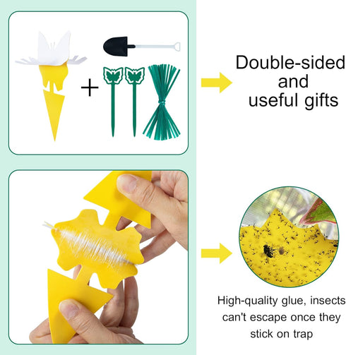 Stingmon 54 Pack Fruit Fly Trap for Indoors, Gnat Traps for House Indoor, Fungus Gnat Killer Indoor & Outdoor Sticky Traps for Plants, Mosquitoes,...