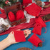 FASHEWELRY 100 Pack Red Velvet Drawstring Bags 3.6 x 2.8 inch Christmas Candy Gift Bags Mini Jewelry Storage Present Packaging Small Sachet Pouche...