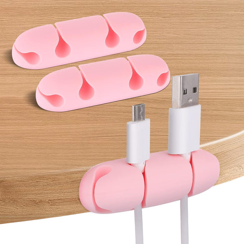 Cable Clips 3PCS Cord Wire Organizer Cable Management Holders 4 Hole Silicone Cable Harness USB Charging Accessory Cable Holder for Office and Hom...