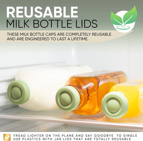 Silicone Replacement Caps | 48mm Diameter Bottle Lids That Fit Perfectly Stanpac & Libbey Milk Glass Bottles | Reusable, Long-Lasting and Easy to ...