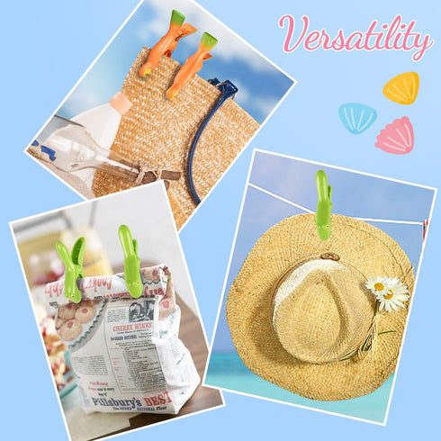 Beach Towel Clips, Sopito Jumbo Size Towel Clips for Beach Chairs Cruise Pool Patio or Daily Use-Secure Hang Seal, Set of 4 (Flamingo Parrot)...
