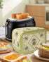 4 Slice Toaster Cover, Bread Machine Cover Honey Bee Daisy Flowers Sage Green Border Kitchen Appliance Dust Cover with Top Handle Fingerprint Prot...