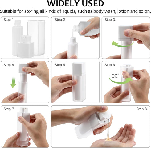 minkissy 3pcs Empty Airless Lotion Cream Pump Plastic Container Cosmetic Bottle Dispenser Travel Refillable Containers 30ml For Cosmetic Makeup Cr...