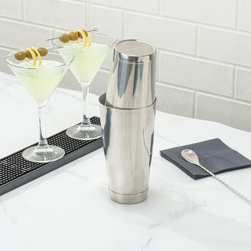 Restaurantware Bar Lux 16 Ounce Boston Shaker 1 Metal Cocktail Shaker - Weighted Bottom No Leak Stainless Steel Martini Drink Mixer Essential Bar ...