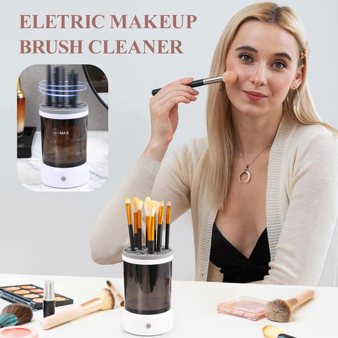 Electric Makeup Brush Cleaner Machine, Make Up Brush Cleaner Cleanser Tool for All Size Makeup Brush, Cosmetic Brushes Cleaner Automatic Spinning ...