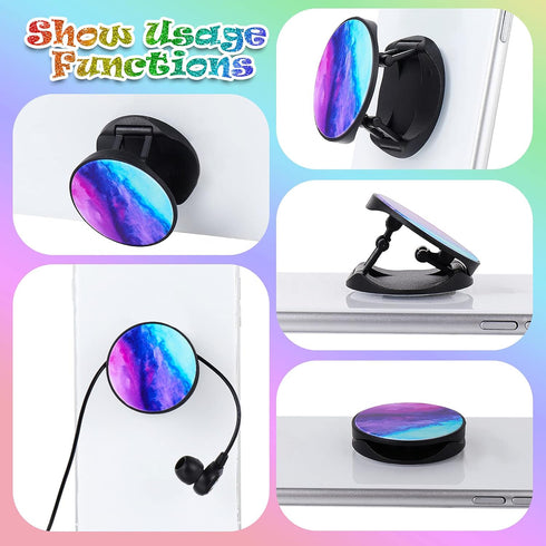 Honoson 9 Pieces Cell Phone Grip Holder Collapsible Holder Colorful Self-Adhesive Finger Ring Sublimation for Smartphone and Tablets(Nebula)...