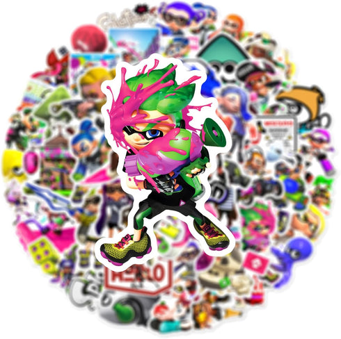 Splatoon Game Stickers for Kids and Teen, Cool Cartoon Game Splatoon Stickers for Water Bottle, Skateboard, Phone, Laptop, Bicycle, Travel Case, C...